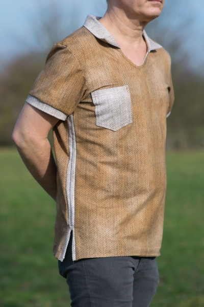 Ep - Fischgrät Denim/Jeansoptik - " Beige " - Bio French Terry